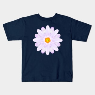 Purple White Aster Flower - Flowery Art Kids T-Shirt